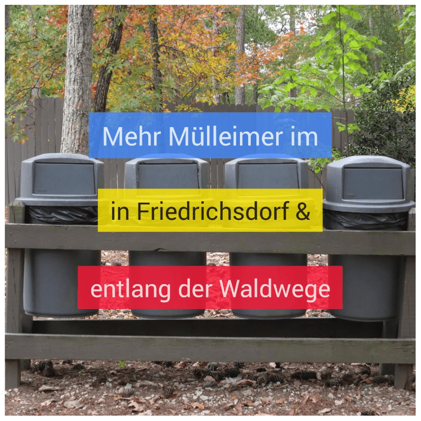 Antrag zur Errichtung zusätzlicher Mülleimer im Friedrichsdorfer Stadtgebiet